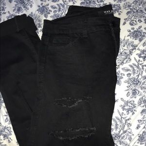 Black Wax Distressed Jeans | size: 15